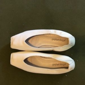 Jeffrey Campbell white leather square toe flats 7